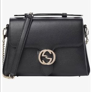 Authentic New GUCCI Interlocking GG Black Dollar Medium Bag